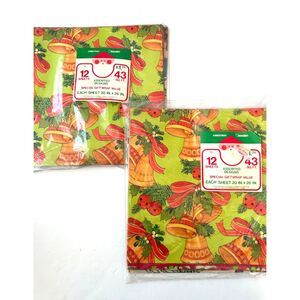 Christmas Holiday Wrapping‎ Paper Vintage 12 Sheets, 2 Packs See description